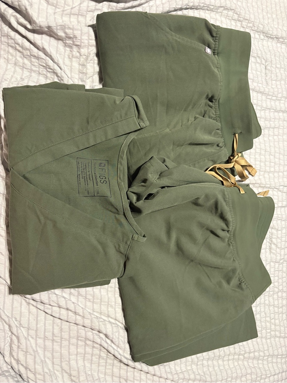 Figs Olive Green Medical Scrub Set with Drawstring Waist + Joggers